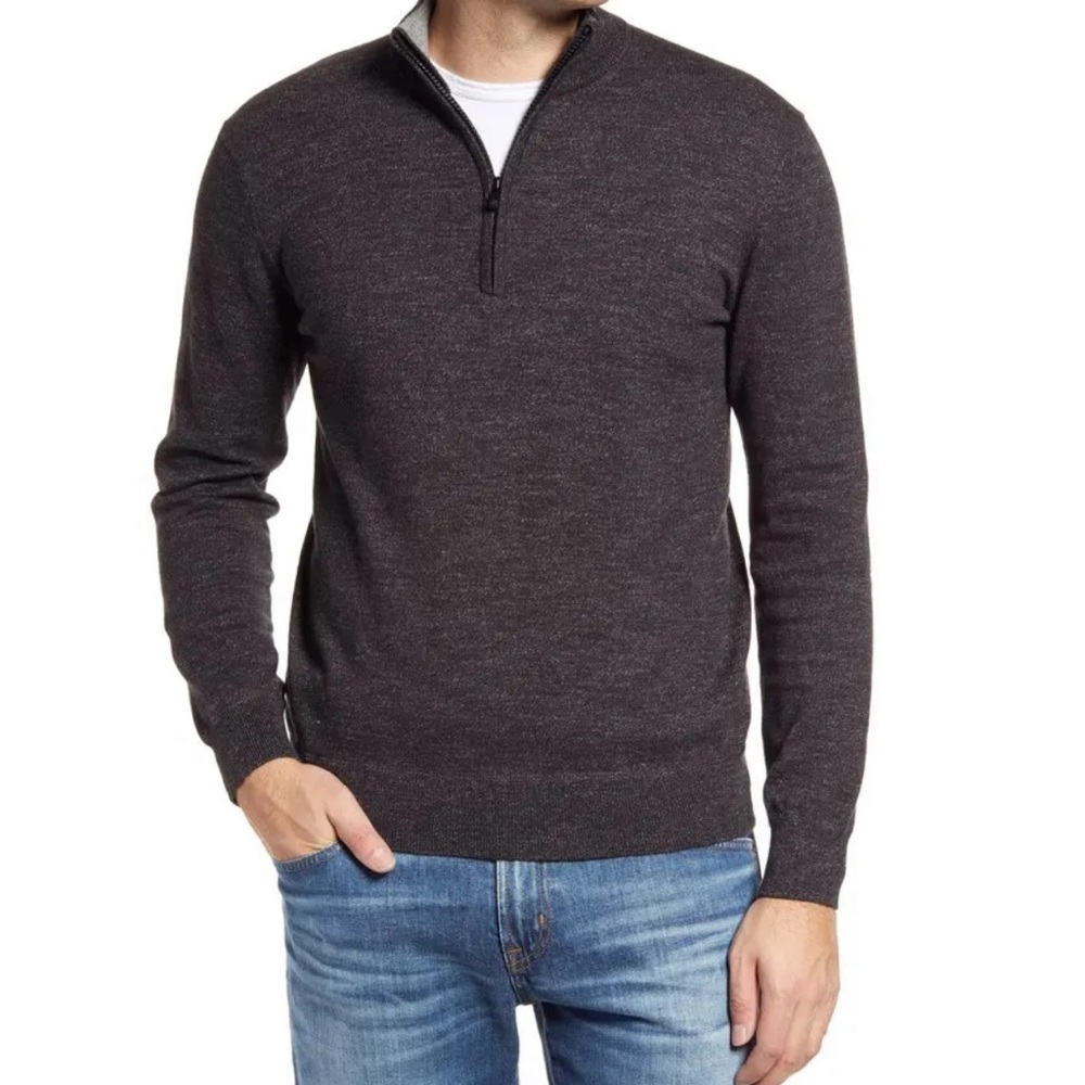 FAHERTY Men's Sconset Cotton & Cashmere Quarter Zip Pullover XXL